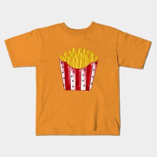 French Fries Mandala Red and White Kids T-Shirt